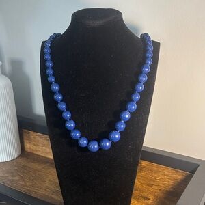 Elegant Blue Beaded Necklace